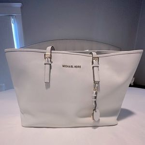 Michael Kors Large White Leather Tote